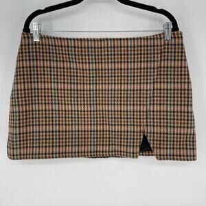 A.L.C. Rylee Wool Blend Brown Plaid Mini Skirt Women's Size 10